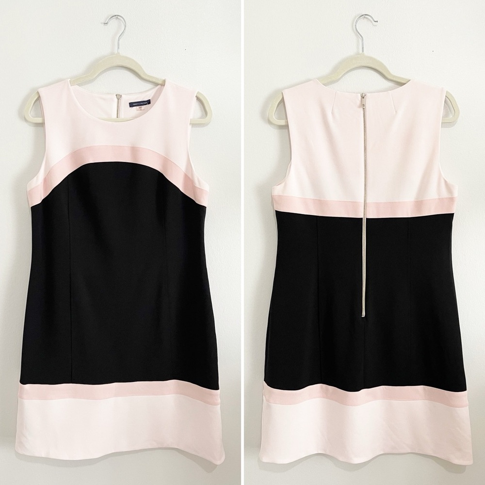NEW Tommy Hilfiger Ponte Colorblock Shift Sheath Dress Sleeveless Women’s Sz 14 - Picture 4 of 6